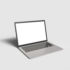 Laptop computer with blank white screen-Premium laptop 3d design