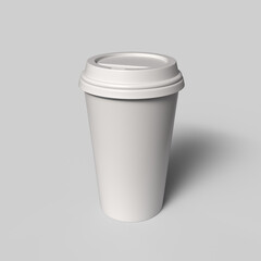 Coffee to go on a white background isolated. Brown kraft paper cup with black lid, lifestyle concept
