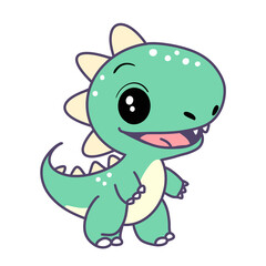 cartoon Dino, green dinosaur 