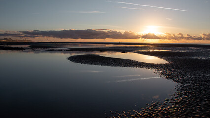 sunset over the river