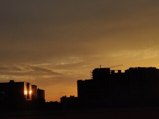 Ahmedabad City Skyline Sunset Landscape Wallpaper