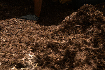 brown yard mulch
