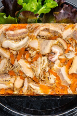 beef meat tripe mini cider jelly meal food snack on the table copy space food background rustic top view