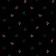 Seamless pattern with colorful musical notes