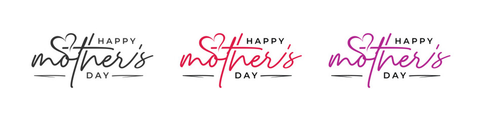 Fototapeta na wymiar Happy Mother's Day Stylish calligraphy logo design, happy Mother's Day logo design, love vector logo design, Mother love logo design