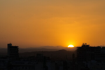 Beautiful and colorful sunset in Murcia