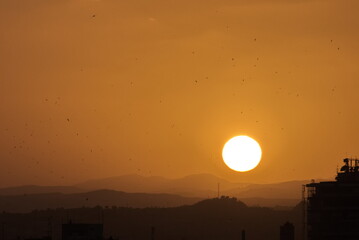 Beautiful and colorful sunset in Murcia