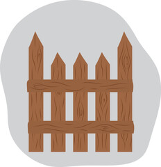 Wooden fence for the garden. High quality vector illustration.