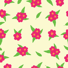 Seamless pattern. Pink tropical flowers. High quality vector illustration.