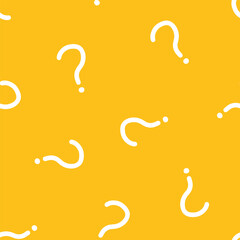 Yellow seamless pattern with white question mark