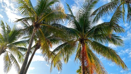 Fototapeta na wymiar Palmiers et ciel bleu du côté de Miami