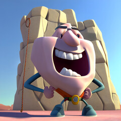 Credible_Rock_climbing_smiling_volumetric_lighting_with_a_stunning