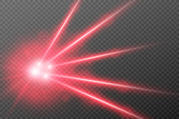 Abstract laser beam. Transparent isolated on black background. Vector illustration.	
