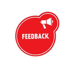 Feedback banner, megaphone icon design. Flat style vector.

