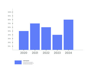 Flat bar chart with one bar. Bar chart infographic.