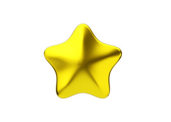 Review 3d render icon - golden star customer positive rate, award experience service cartoon illustration