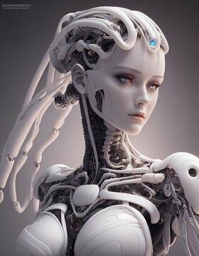 Prototype Of A Porcelain Cyborg Woman