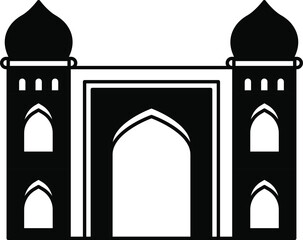 silhouettes of mosque taj mahal silhouette