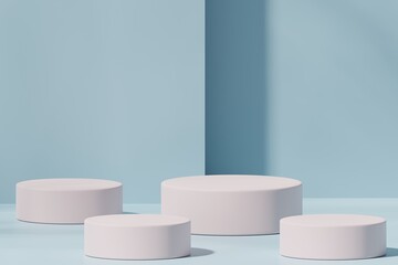 Scene with a podium for product presentation, 3d rendering