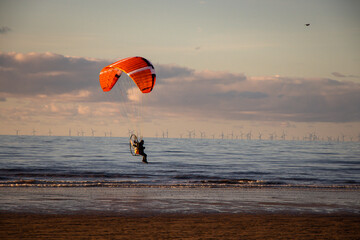 kite surfing on the sea