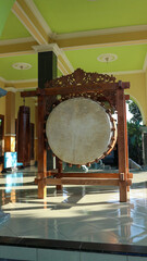 Bedug, a traditional musical instrument in the mosque in Indonesia