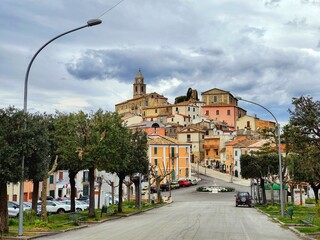 Obraz premium view of the historic center of Salcito in Molise