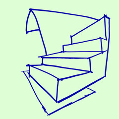 hand drawn sketch illustration of steps vector for card decoration illustration