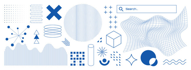 Collection trendy vector geometric shapes. Geometric shapes set. Elements for web