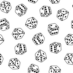 Pattern with playing dice. Game craps image. Casino and betting illustration. Generative AI