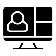 video conference glyph icon