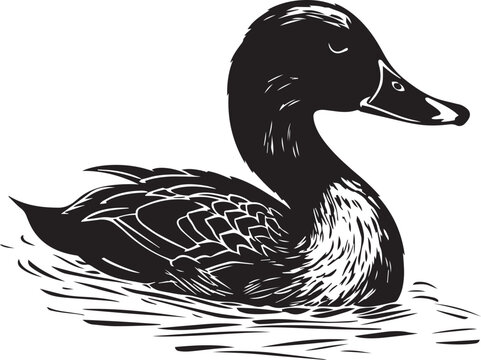 Duck, duck on the water, duck head, Vector Illustration, SVG