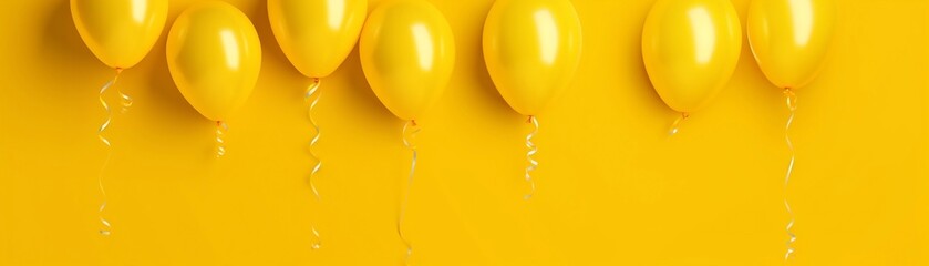 Yellow Balloons Background Banner Celebration Birthday © GrayFrog