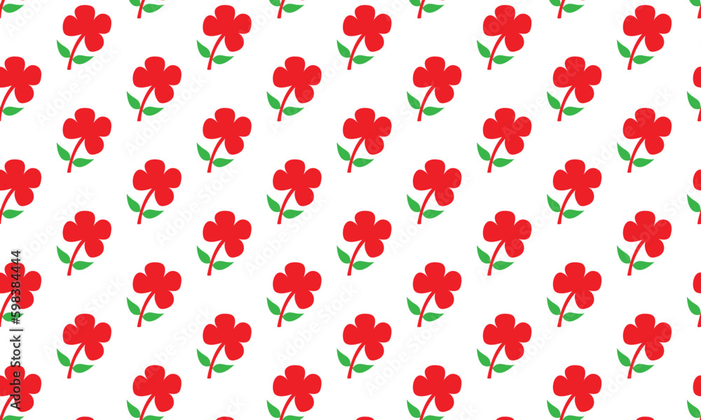Poster abstract seamless red flower pattern.