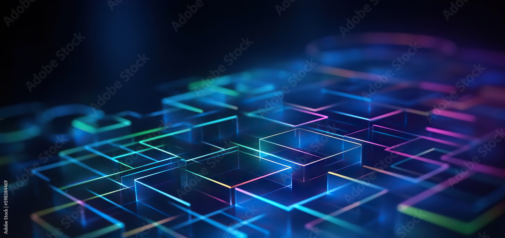 Poster modern digital abstract 3d background. copy space. based on generative ai