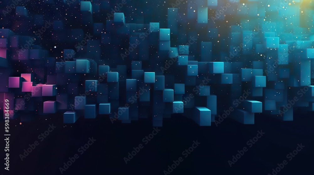 Poster modern digital abstract 3d background. copy space. based on generative ai