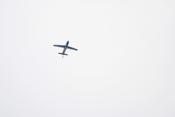 Military plane that performs aerial acrobatics in flight. 