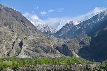 Karakoram Mountains Range Near Hunza Valley in Northern Pakistan