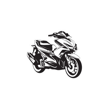 silhouette matic motorcycle vector