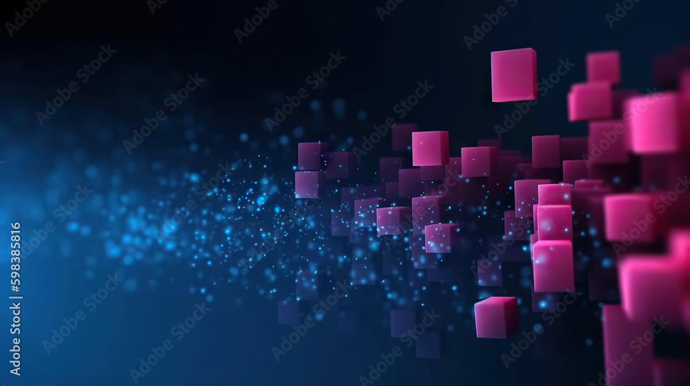 Poster modern digital abstract 3d background. copy space. based on generative ai