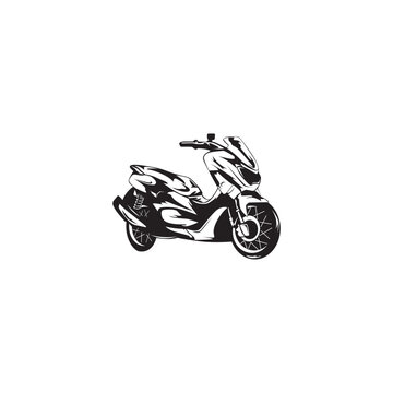silhouette matic motorcycle vector