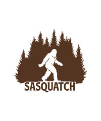 Sasquatch bigfoot illustration vector tshirt design - obrazy, fototapety, plakaty