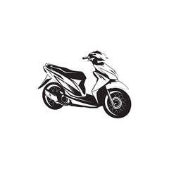 Fototapeta na wymiar silhouette matic motorcycle vector