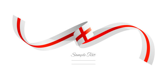 English flag ribbon vector illustration. England flag ribbon on abstract isolated on white color background