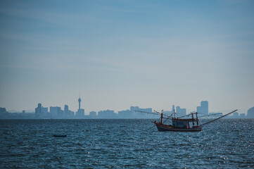 Cityscape of Pattaya from kohlarn pattaya thailand.Pattaya is a city in Thailand. It is on the east coast of the Gulf of Thailand