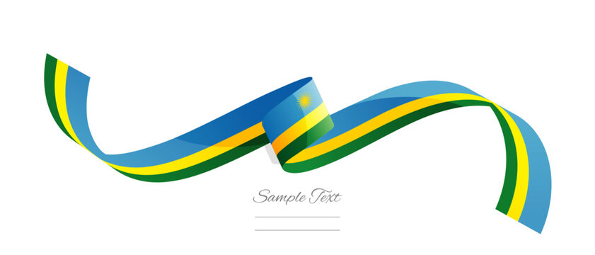 Rwandan flag ribbon vector illustration. Rwanda flag ribbon on abstract isolated on white color background