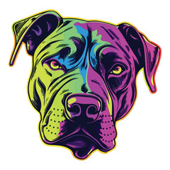 Neon Dog Flat Icon Isolated On White Background