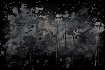 Fototapeta premium Rough black background with vintage grunge texture and dark gray paint, black water color painting. Generative AI