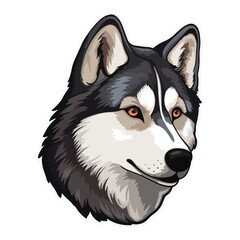 East Siberian Laika Husky Dog Flat Icon Isolated On White Background © Maxim