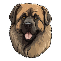 Caucasian Shepherd Flat Icon Isolated On White Background