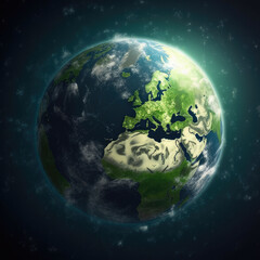 Earth day, little planet in space. climate change, global warming and the fragility of nature. green planet. Generative AI